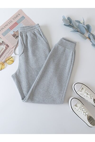 UYN SPORT Ελαστική μέση, γκρι φόρμα παντελόνι jogger, γκρι