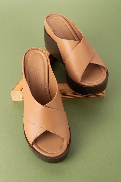 Gondol Papuci de damă din piele naturală - toc confortabil, design casual tlh.630