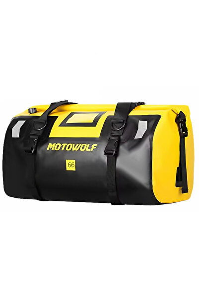 Choice حقيبة دراجة نارية جافة مقاومة للماء بشعار أصفر 66 لتر، حقيبة دافل عاكس...