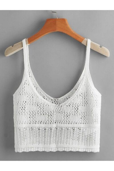 YUGA KNİTTİNG Γυναικεία μπλούζα πλεκτή με ανοιχτό λουράκι