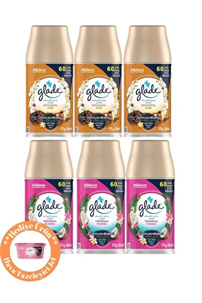 Glade Oda Kokusu, Otomatik Sprey Yedek, 6'llı Promosyon Paketi, 3x Oryantal Oud -3x Tropikal Floral
