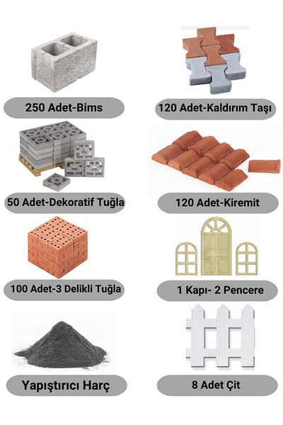 Demir Yapım Miniature Bims (Paving + Fence) Construction Set
