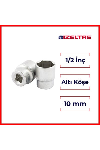 İzeltaş İzeltaş Six Corner Socket Wrench, 1/2 Inch 10 Mm, High Torque Resistance