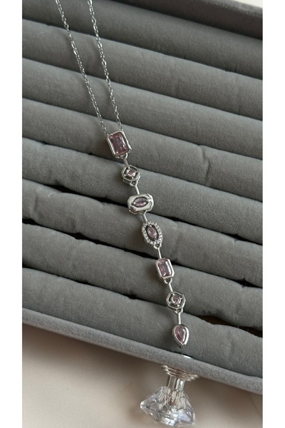 Limerence Elementa Renkli Taş Y Kolye, Çelik Zincir Y Kolye, 7 Element