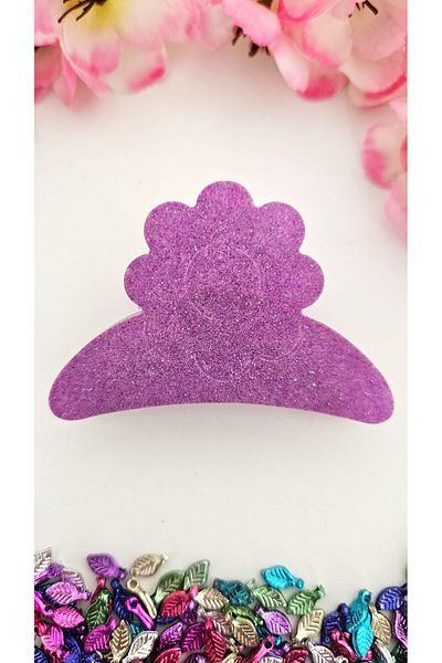 cityvision Agrafă de păr Model Floare Strălucitoare în întuneric Culoare Violet 7 cm
