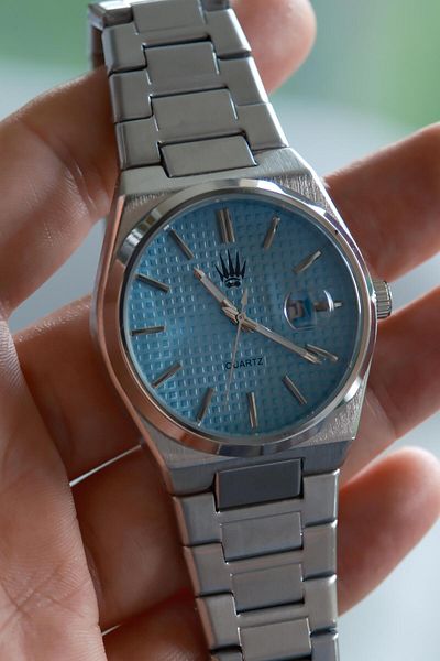 WATCHOFROYAL Vortex Silver Turquoise Steel Wristwatch