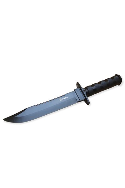 Foxter Cutit tactic de supravieturire Rambo Finka, 35 cm, husa, negru