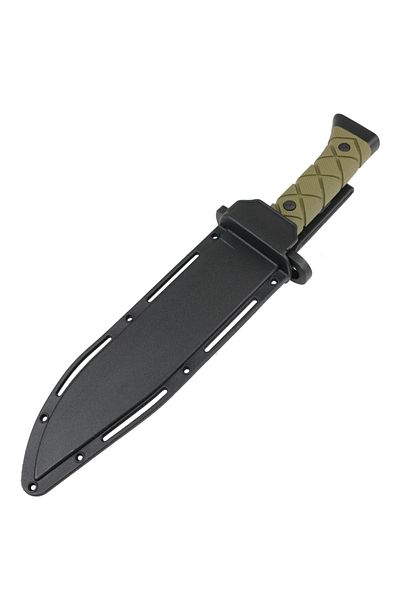 Foxter Cutit militar tactic, lama cu ferastrau, 34 cm, toc, verde