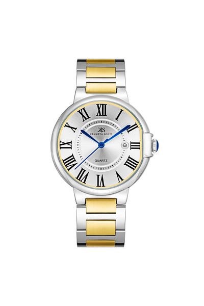 Kenneth Scott Men's Analog White Dial Watch - K23053-TBTW