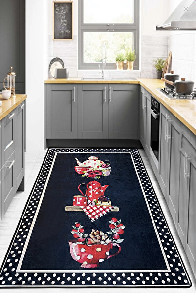 Chilai Home Ragflo Siyah Mutfak Halısı Djth