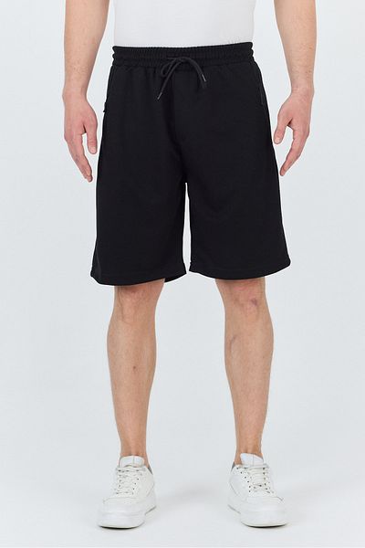 macharel jeans Men's Side Pocket Zippered Elastic Waist Shorts