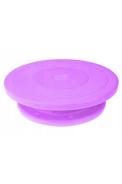 OEM Platou rotativ pentru decorat prajituri si torturi, 27.5 x 7 cm, plastic, violet