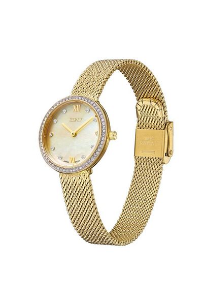 ECSTACY Women's Analog Beige Dial Watch - E20506-GMGMC