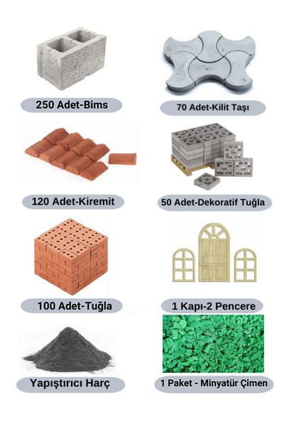 Demir Yapım Miniature Bims Construction Set (with Grass)