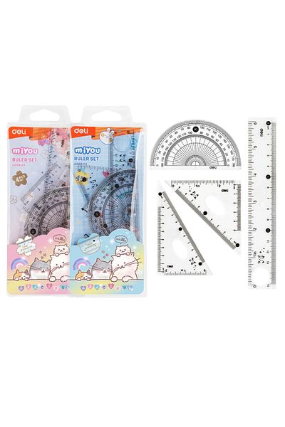 Deli Geometry Set 4 Pieces Transparent Bumpees EG00803 Deli