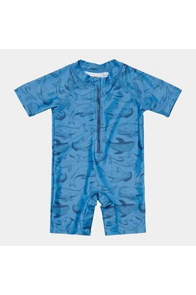 Little Dutch - Swimwear for Boys, UV Protection, Sea Life Blue, Size 62-68