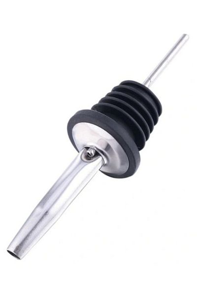OEM Dropper-type dispenser stopper for drinks, 10.7 cm, steel and rubber, silver