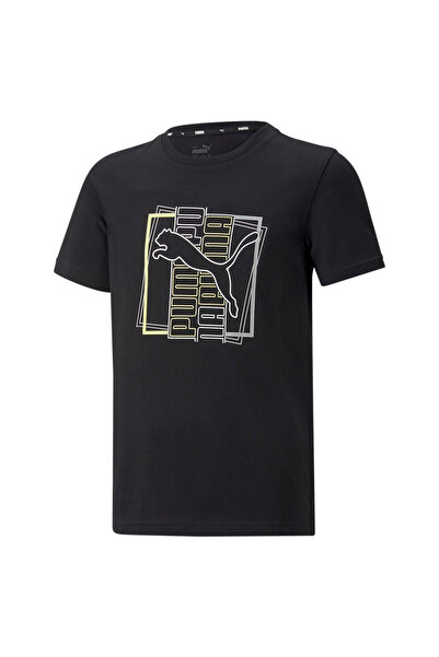 Puma تي شيرت ألفا جرافيكي للأولاد - أسود