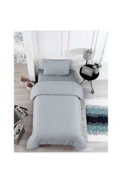 Homelux Duvet cover set 200x220 cm + 2 pillowcases 50x70 cm, Acasa, 100% cotton, white/gray