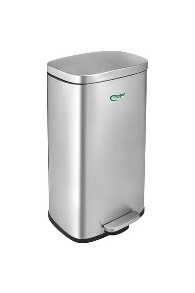 Crocodile تمساح Stainless Steel Dustbin, 12 Liter / 3.1 Gallon Capacity, Soft-close Lid