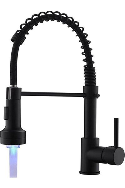 FLEKO Black with Light Spring Suitable for Kitchen Pull down 2 Function Outlet Kitchen Faucet