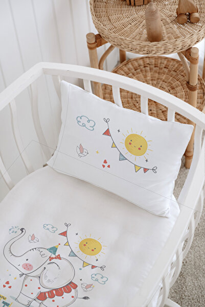 Messido %100 Pamuk Saten Baskılı Desenli Anne Yanı Beşik Nevresim Takımı 60x100 cm - MSD-200