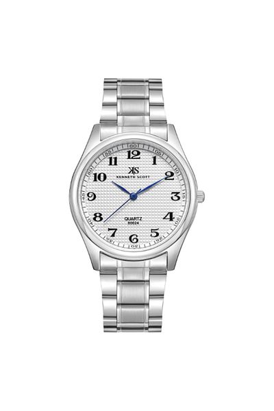 Kenneth Scott Men's Analog White Dial Watch - K23052-SBSW
