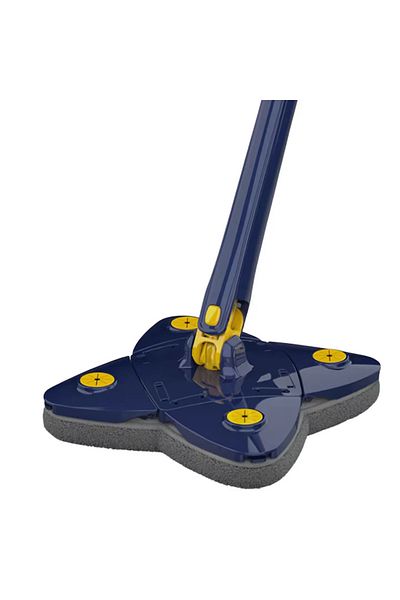 MACVI Mop cu Cap Stea Macvi® 360° Telescopic, 2 lavete Microfibra, Lungime 123 cm, Albastru/Galben