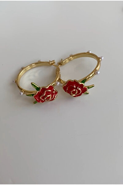 VİOLET ACCESSORİES MİNELİ ÇİÇEK FİGÜR HALKA KÜPE/ÇELİK