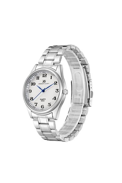 Kenneth Scott Men's Analog White Dial Watch - K23052-SBSW