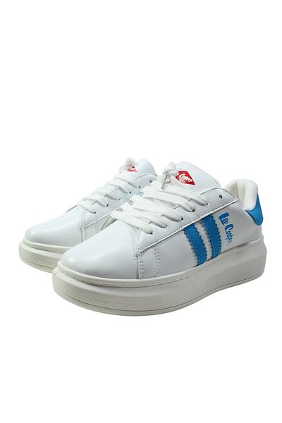 Lee Cooper Pantofi sport din piele ecologica cu detalii holografice, alb, marimea 37, BL, Lee Cooper