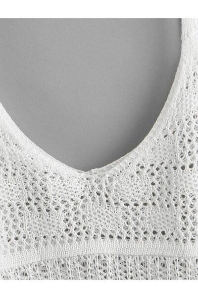YUGA KNİTTİNG Γυναικεία μπλούζα πλεκτή με ανοιχτό λουράκι