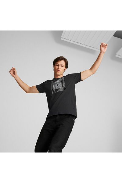 Puma Mens Reflective Graphic T-Shirt - Black