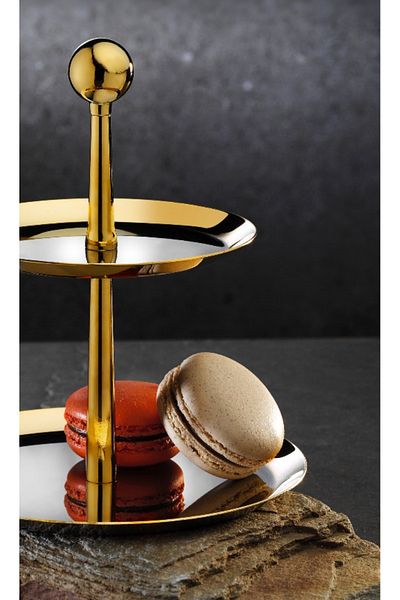 Tiamo Small Storey Presentation Plate (Gold) 18/10 Stainless Steel
