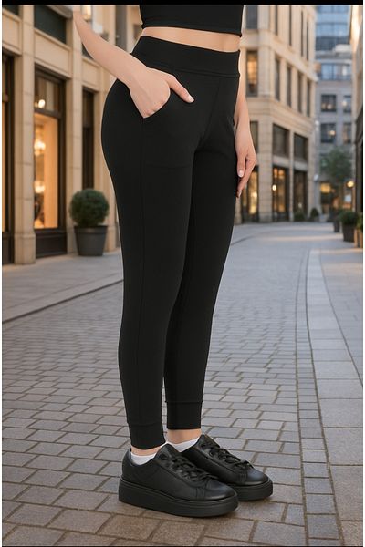 ogonline Jogger Leggings with Elastic Leggings with Pockets