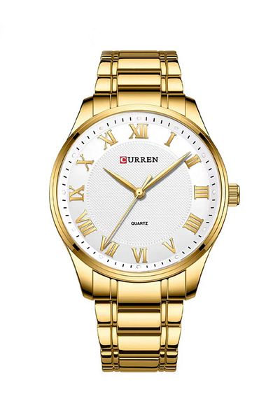 Curren 8409 Men’s Gift Watch In White Roman Quartz Wrist Watch