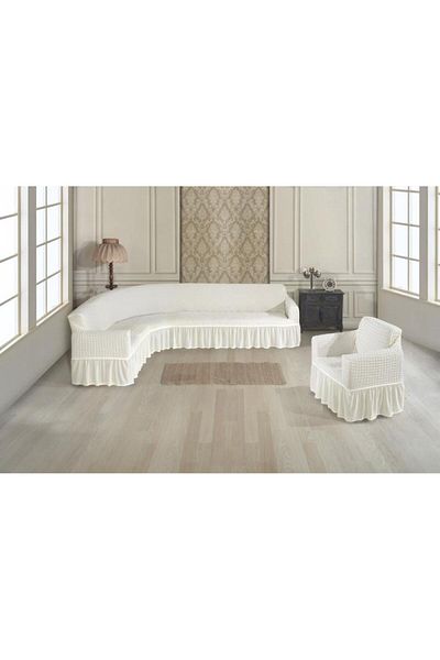 Stylish Home HUSE CREPONATE PENTRU COLTAR FOTOLIU-CREAM