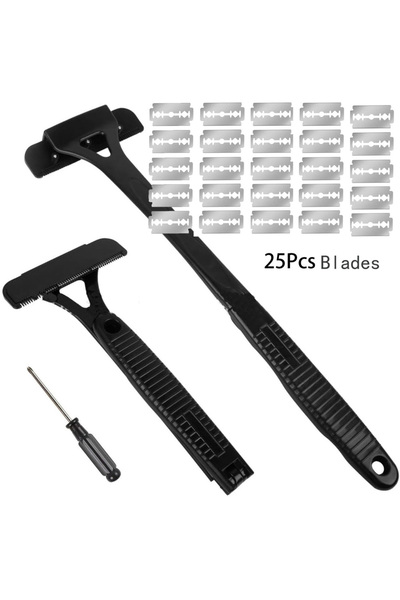 Choice ماكينة حلاقة الظهر للرجال الجديدة black25 ماكينة حلاقة شعر الجسم آمنة بمقبض طويل قابلة للطي ماكينة تشذيب الجسم والساق بمقبض طويل