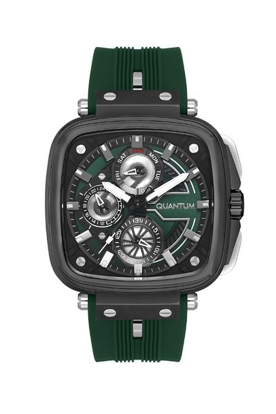 Quantum Quantum Men's Multifunction Green Dial Watch - PWG1014.075