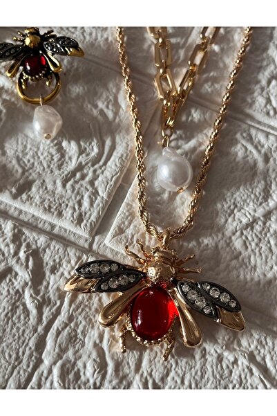 Aka Marka model çelik arılı kolye seri