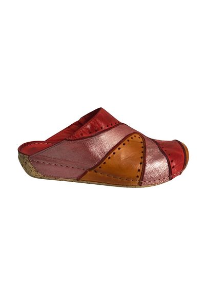 İNZE AYAKKABI Akyaka- Multicolored Genuine Leather Slippers