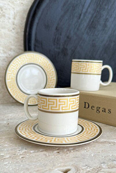 porselenden Elegance Hm Model Premium Porcelain 4 Piece Coffee Cup Set for 2 People 90 ml