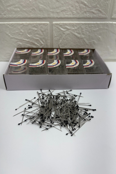 AZREN STORE 100 Adet Siyah Başlı Mineli Toplu Iğne, Sünnet, Nişan,kına,nikah,asker Eğlencesi,düğün Takı Iğnesi