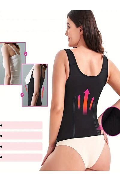 MİSTİRİK Trigoso Model 4 Stage 7 Underwire Anti-Sagging Tightening Strap Latex Corset Black Color