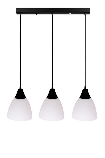 Modavize Daniel Modern Decorative - 3-Piece Chandelier Set - Black and White Glass, Row Kitchen and Bedroom