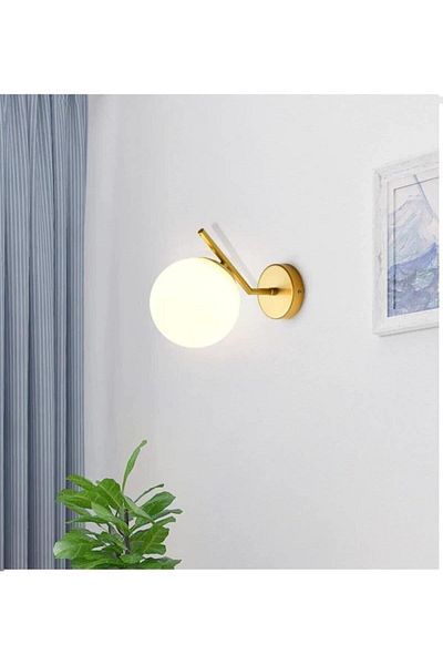 Modavize Sezen Special Living Room - Kitchen - Cafe Design Antique Body White Glass Sconce