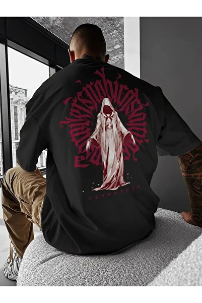 LAND MODA Ανδρικό μπλουζάκι Resonance Streetwear Graphic Tee - Λευκό με μπορν...