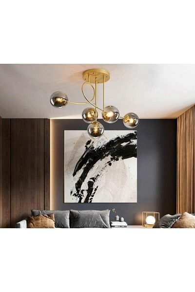 Modavize Jade Luxury Modern - Set of 5 Antique Colored Chandelier - Smoked Glass Kitchen and Bedroom