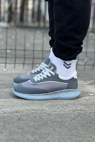 Byshoes Wagoon Wg062 Gray Knitwear Men's Sneakers