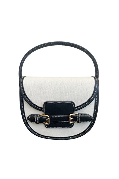 Rose Siyah beyaz kulplu çanta Yeni sezon